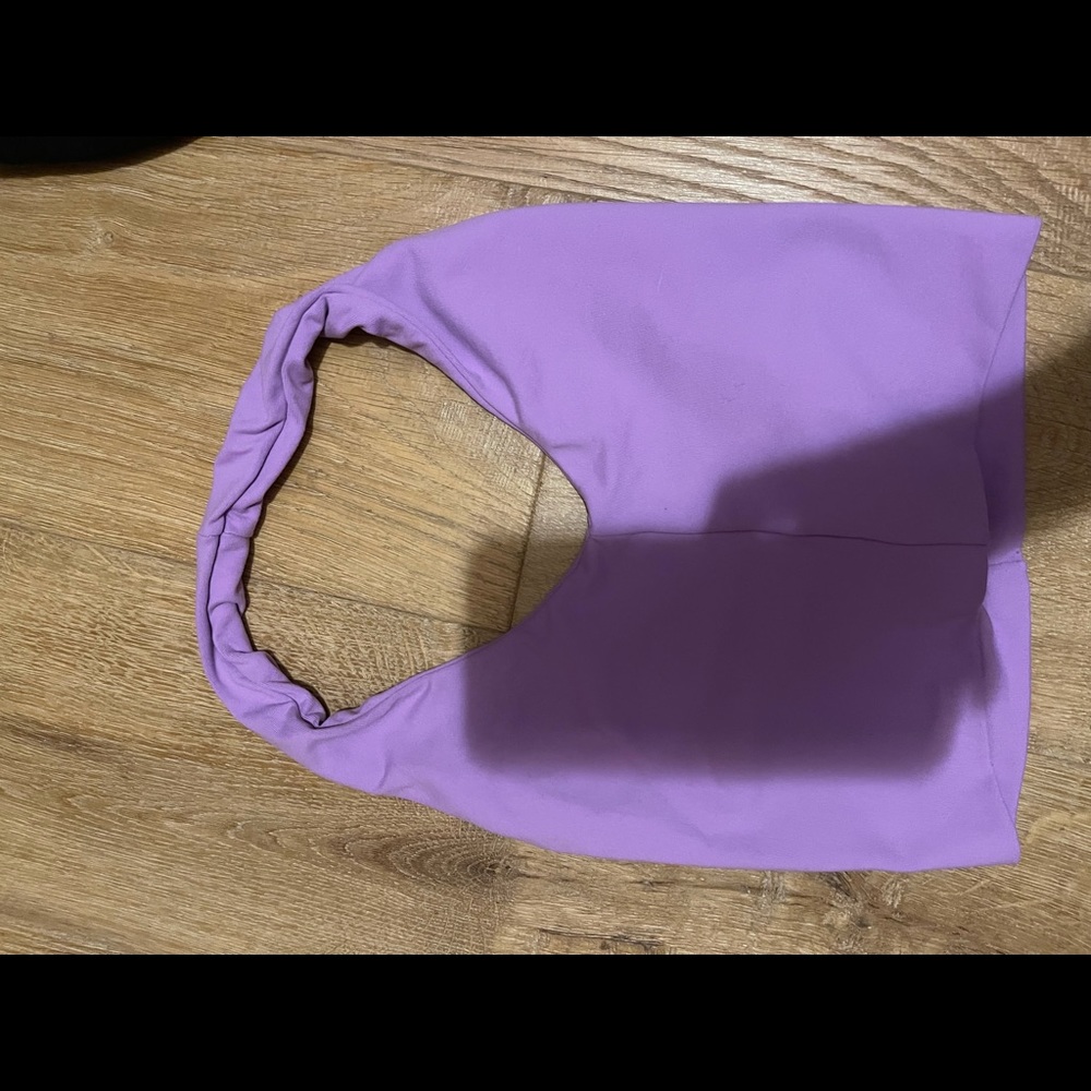 Purple cropped halter yoga tank